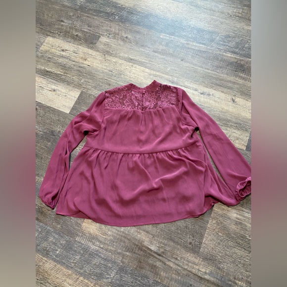 Torrid Women’s Chiffon over Lace Rose Pink top SZ 0/12/L - Picture 5 of 16